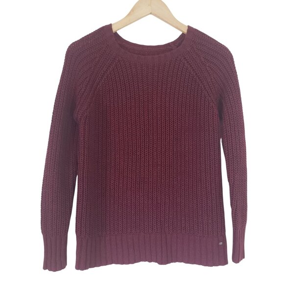 American Eagle Womens Red Knit Jegging Sweater Size S Preppy Layering Autumn - Picture 2 of 8